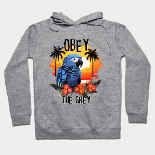 African Grey Parrot - Obey The Grey (Black Lettering) Hoodie